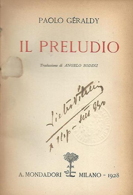 Il preludio (Miscellanea) - Paul Géraldy - copertina