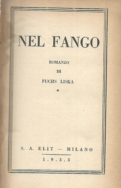 Nel fango - Robert Fuchs-Liska - copertina