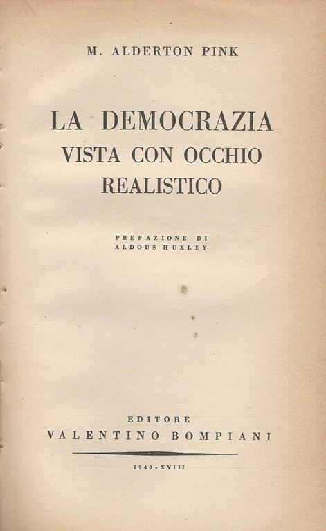 La democrazia vista con occhio realistico - copertina