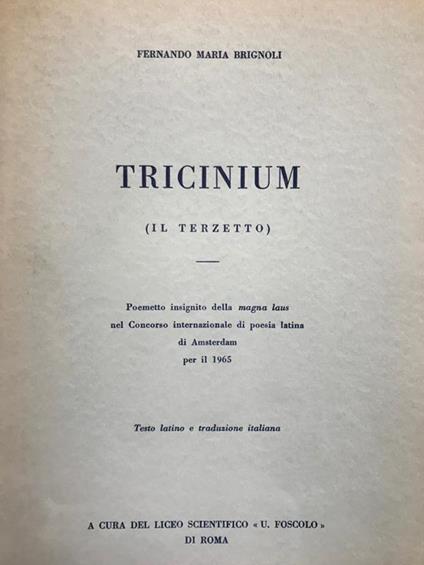 Tricinium - Fernando Maria Brignoli - copertina