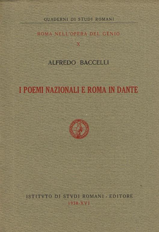 I Poemi Nazionali E Roma In Dante - Alfredo Baccelli - copertina