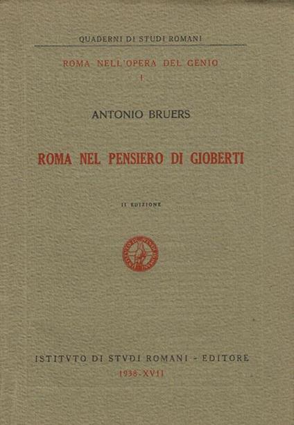 Roma Nel Pensiero Di Gioberti - Antonio Bruers - copertina