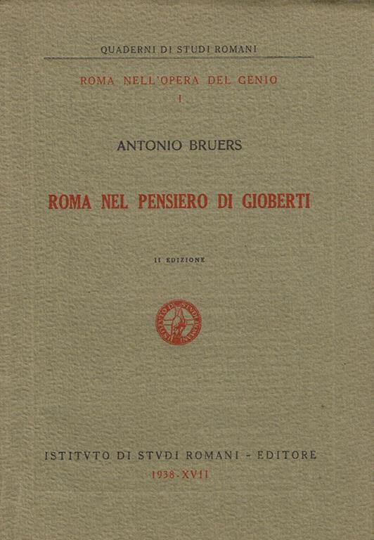 Roma Nel Pensiero Di Gioberti - Antonio Bruers - copertina