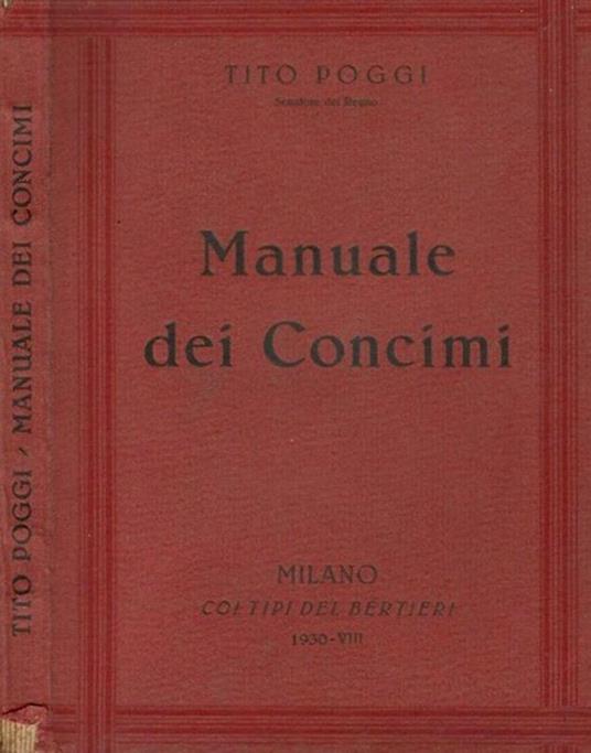 Manuale dei Concimi - Tito Poggi - copertina