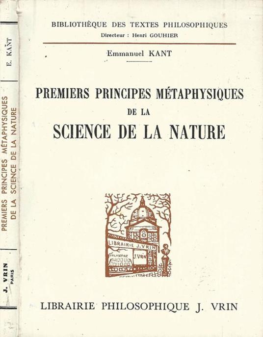 Premiers principes métaphysiques de la science de la nature - Immanuel Kant - copertina