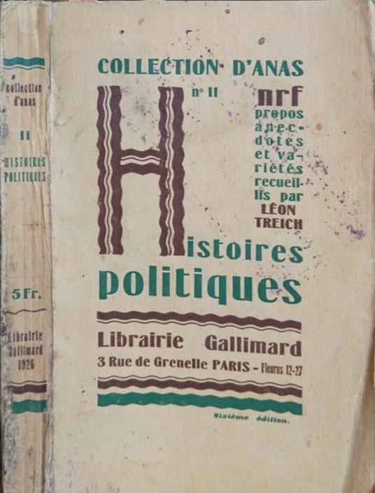 Histoires Politiques - copertina