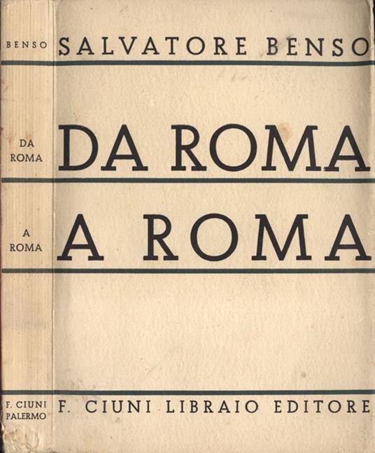 Da Roma a Roma - Salvatore Benso - copertina