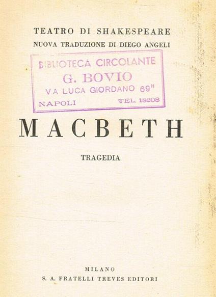 Macbeth. Tragedia - William Shakespeare - copertina