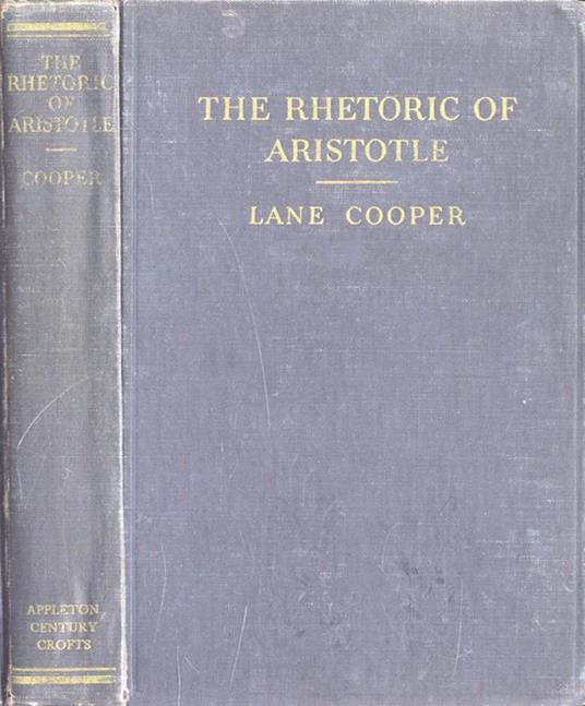 The rhetoric of Aristotle - Lane Cooper - copertina