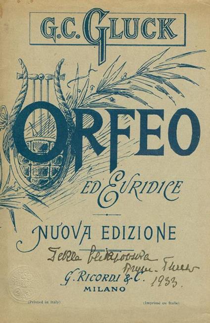 Orfeo Ed Euridice. Azione Drammatica Di Ranieri De'Calzabigi - copertina