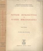 Notizie introduttive e sussidi bibliografici Part. 2