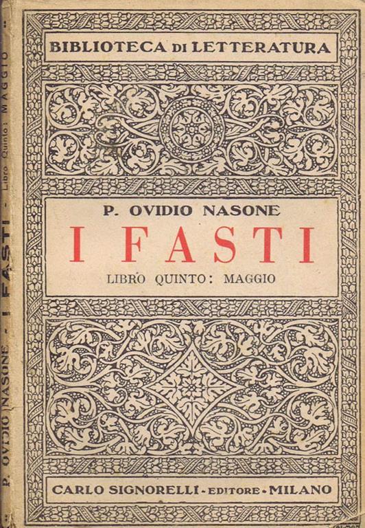 I Fasti. Libro Quinto: Maggio - P. Nasone Ovidio - copertina