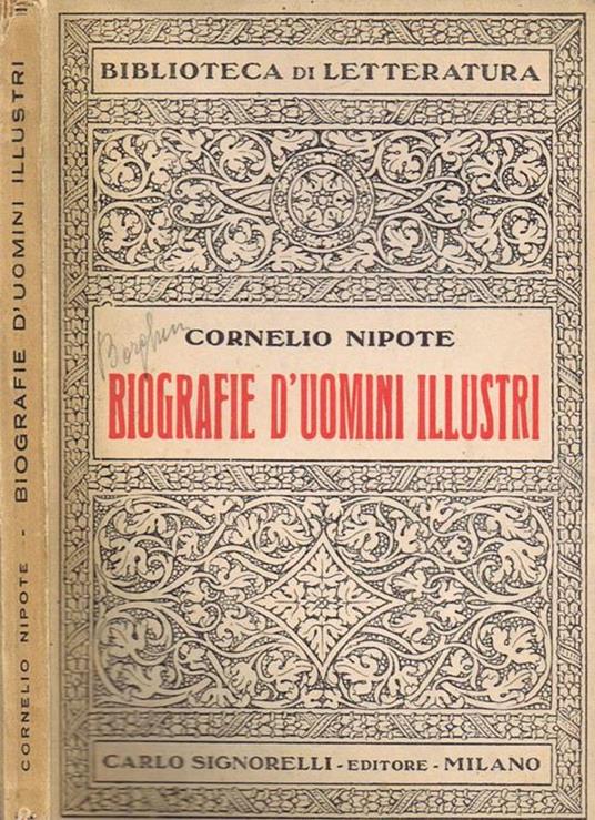 Biografie d'Uomini Illustri - Cornelio Nepote - copertina