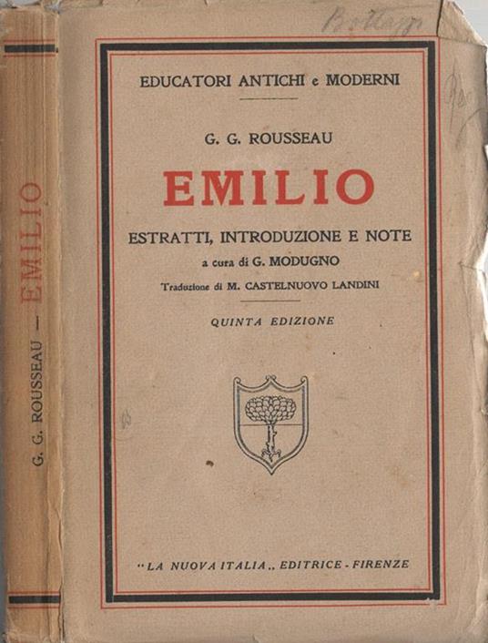 Emilio - Jean-Jacques Rousseau - copertina