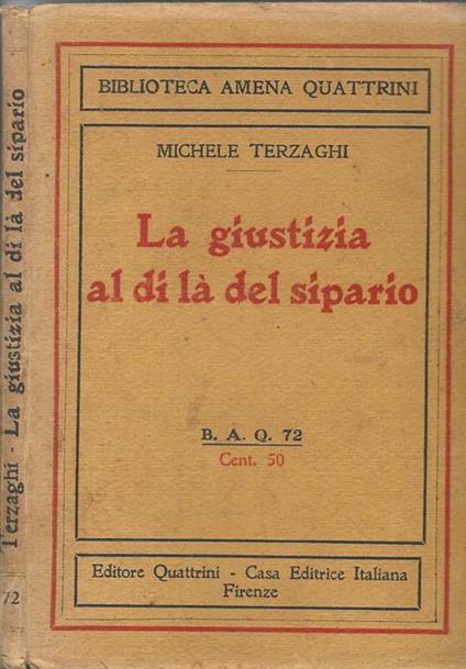 La giustizia al di là del sipario - Michele Terzaghi - copertina