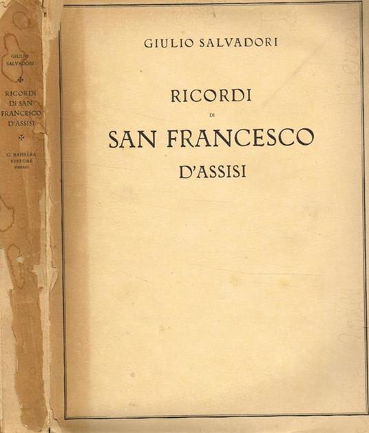 Ricordi di San Francesco d'Assisi - Giulio Salvadori - copertina