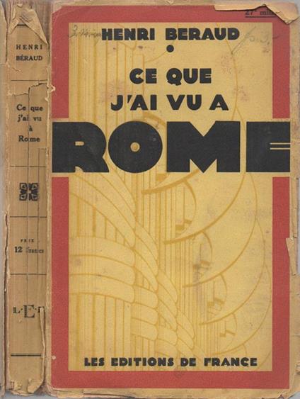 Ce que j'ai vu a Rome - Henry Beraud - copertina