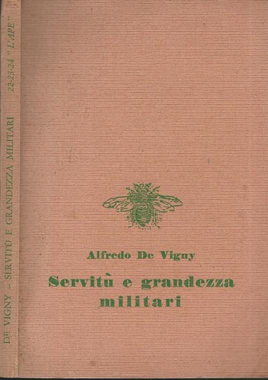 Servitù e grandezza militari - Alfred de Vigny - copertina