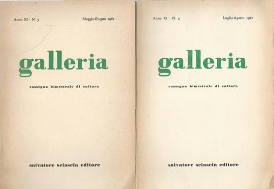 Galleria anno XI-N° 3 4. Rassegna bimestrale di cultura - Mario Petrucciani - copertina