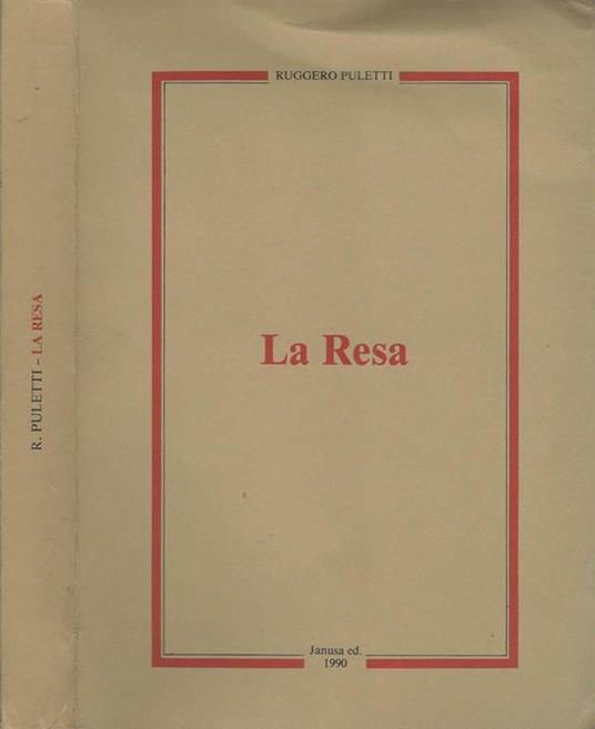 La resa - Ruggero Puletti - copertina