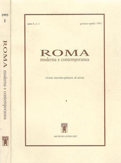 Roma moderna e contemporanea n. 1. Rivista interdisciplinare di storia - copertina