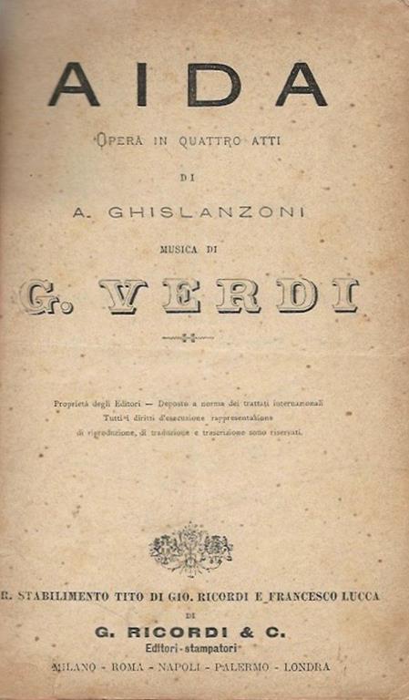 Aida - Giuseppe Verdi - copertina