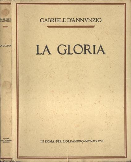 La gloria - Gabriele D'Annunzio - copertina