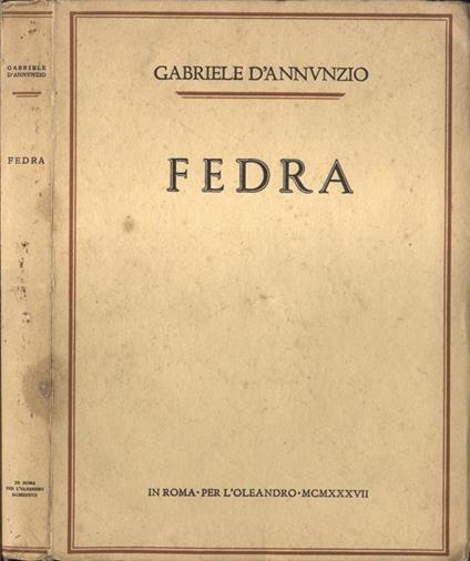 Fedra - Gabriele D'Annunzio - copertina