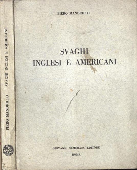 Svaghi inglesi e americani - Piero Mandrillo - copertina