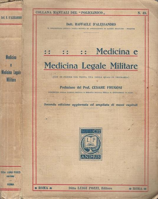 Medicina e Medicina Legale Militare - Raffaele D'Alessandro - copertina