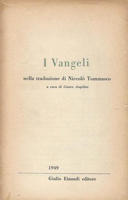 I vangeli - Cesare Angelini - copertina