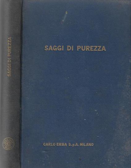 Saggi di purezza. dei prodotti puri per analisi ed uso scientifico - copertina