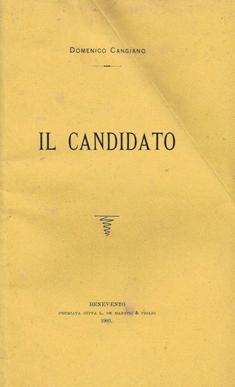Il Candidato - Domenico Cangiano - copertina