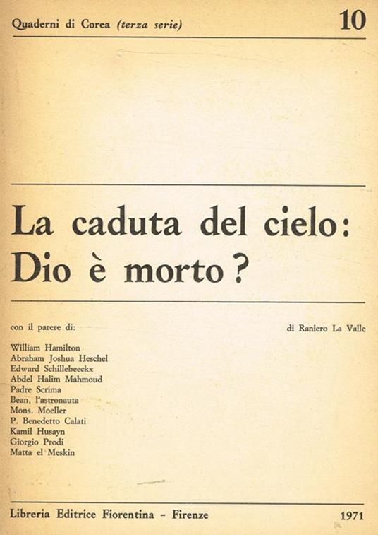 Quaderni di Corea (terza serie) 10. La caduta del cielo: Dio è morto? - Raniero La Valle - copertina