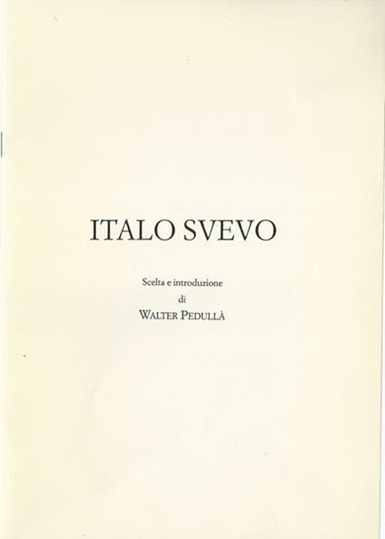 Italo Svevo - Walter Pedullà - copertina