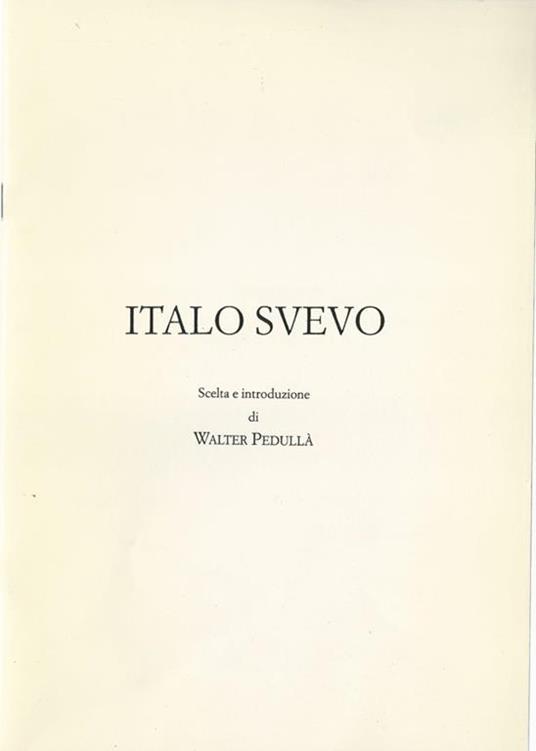 Italo Svevo - Walter Pedullà - copertina