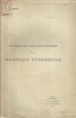 Historique des applications pratiques de la phonétique expérimentale