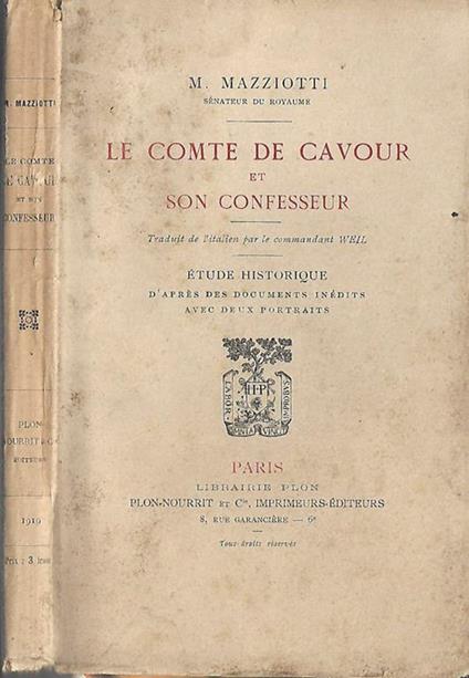 Le Comte de Cavour. et son confesseur - Matteo Mazziotti - copertina