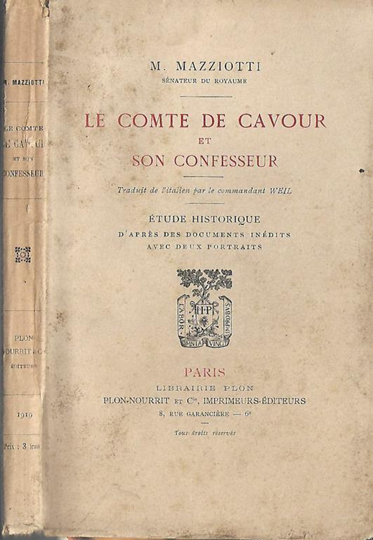 Le Comte de Cavour. et son confesseur - Matteo Mazziotti - copertina