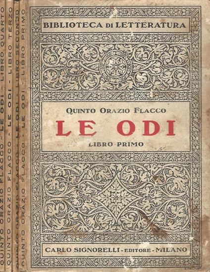 Le Odi (4 Voll.) - Q. Flacco Orazio - copertina