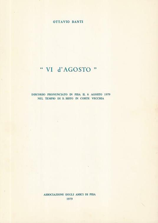 VI d'Agosto - Ottavio Banti - copertina