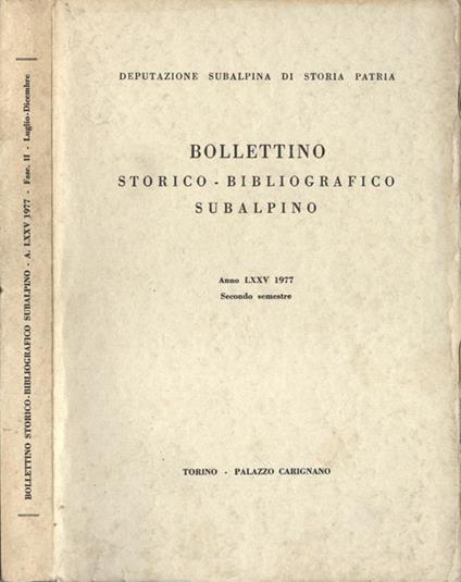 Bollettino storico. bibliografico subalpino - copertina