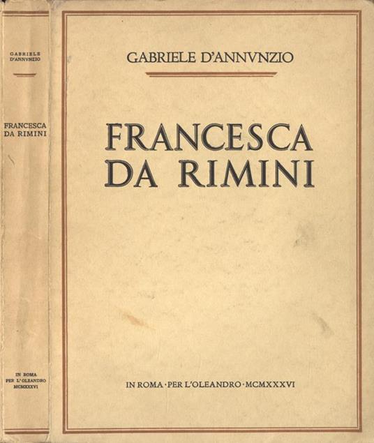 Francesca da Rimini - Gabriele D'Annunzio - copertina