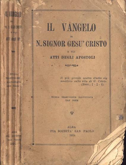 Il vangelo di N. signor Gesù Cristo. e gli atti degli Apostoli - copertina