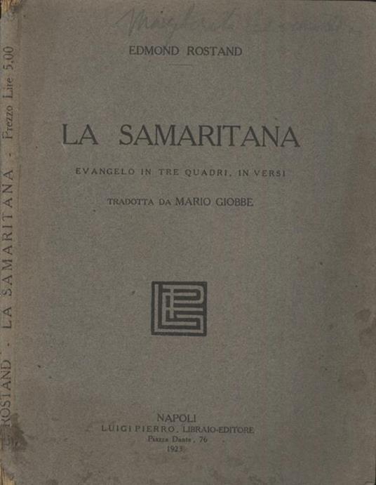 La samaritana. Evangelo in tre quadri, in versi - Edmond Rostand - copertina