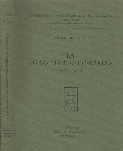 La Gazzetta Letteraria (1877-1902) - Giorgio Mirandola - copertina