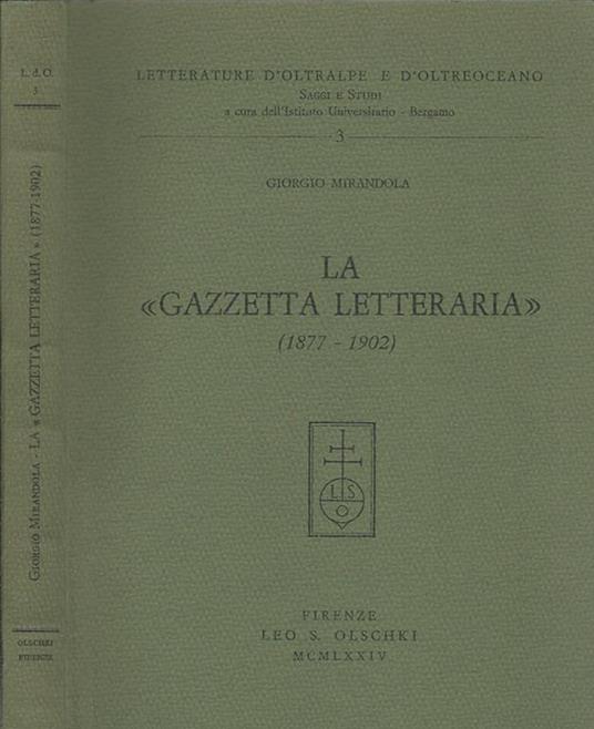 La Gazzetta Letteraria (1877-1902) - Giorgio Mirandola - copertina