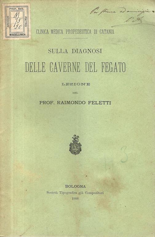 Sulla diagnosi delle caverne del fegato. Lezione - copertina