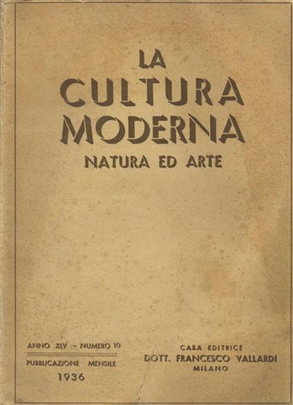 La Cultura Moderna (Vol. n. 10). Natura ed Arte - copertina