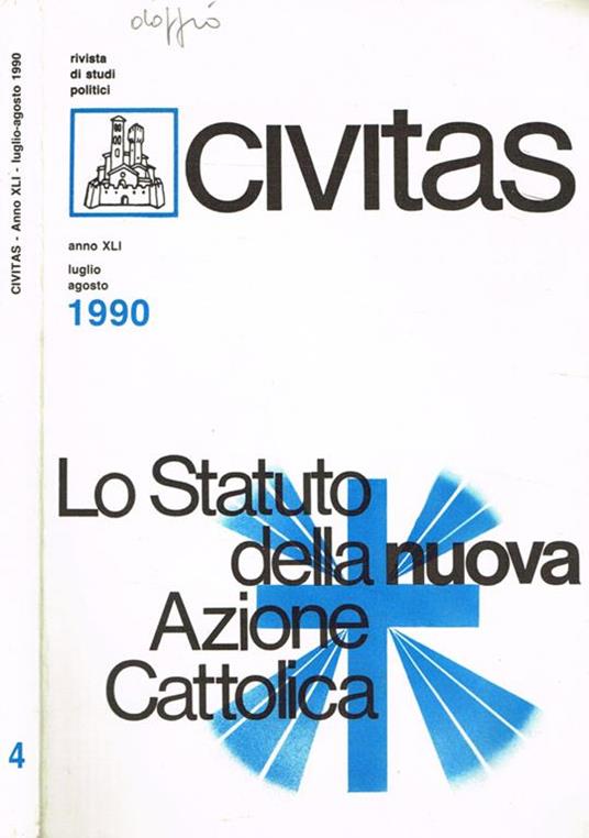 Civitas. Rivista bimestrale di studi politici anno XLI n.4 - copertina